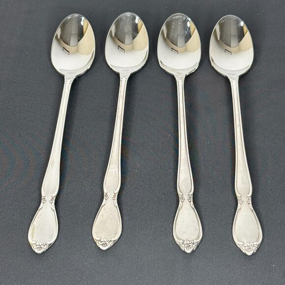 Oneida Community CHATELAINE Stainless Betty‎ Crocker Flatware 4 Dessert Spoons - Picture 1 of 6